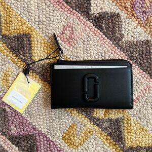 Marc Jacobs NWT J Top Zip Wallet Black Leather